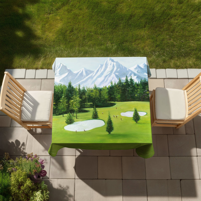 Golf Course with Mountain View Tablecloth | Home Decor Hobbies