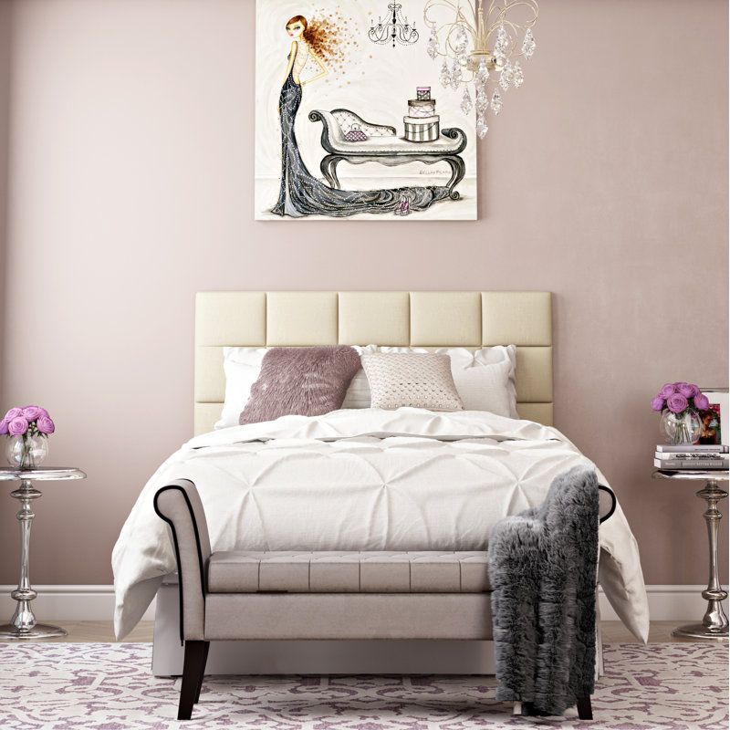 Kaster Upholstered Standard Bed, Heathered Beige Linen, Full