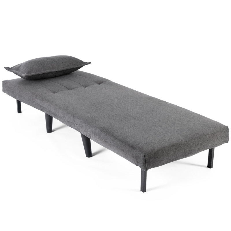 Naraya Upholstered 1 Seater Sofa Bed, Charcoal