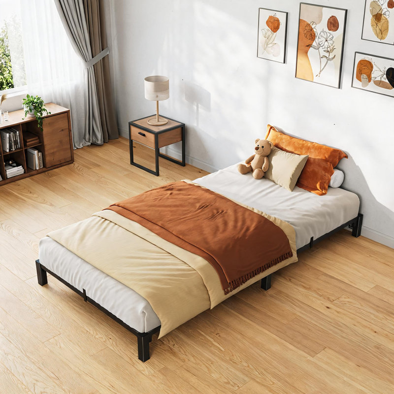 Base de lit plateforme en métal robuste - grand / double / double, hauteur 8-10 po