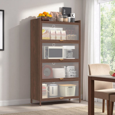 Armoire de rangement en métal de 57 po de hauteur avec 4 portes rabattables - Vaste espace de rangement