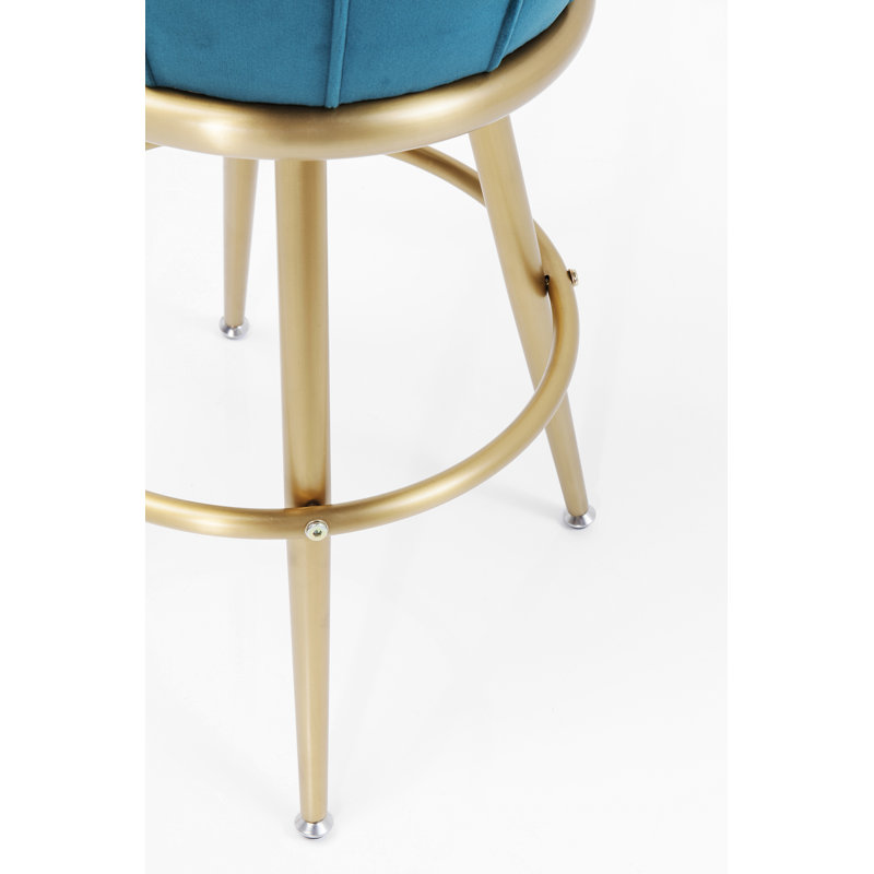 74 cm bar stool After Work, Turquoise/Gold