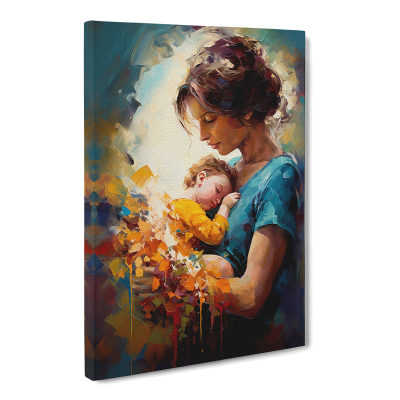Mother And Baby Expressionism - Wrapped Canvas, 50cm H x 35cm W x 3cm D