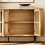 64" Sideboard Buffet With 4 Fluted Doors And Curved Design - Elegant Storage Cabinet For Dining Room Or Hallway,-1149463702