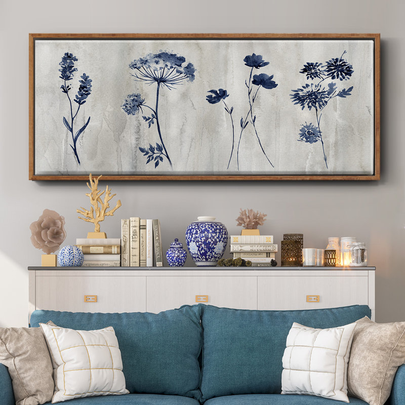 Toile encadrée indigo, H 24 po x l 60 po