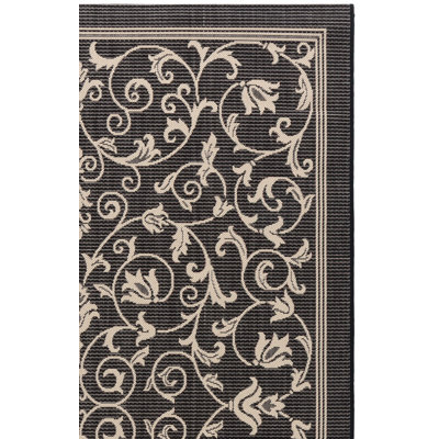 Tapis d'intérieur / extérieur à motif floral Cherene