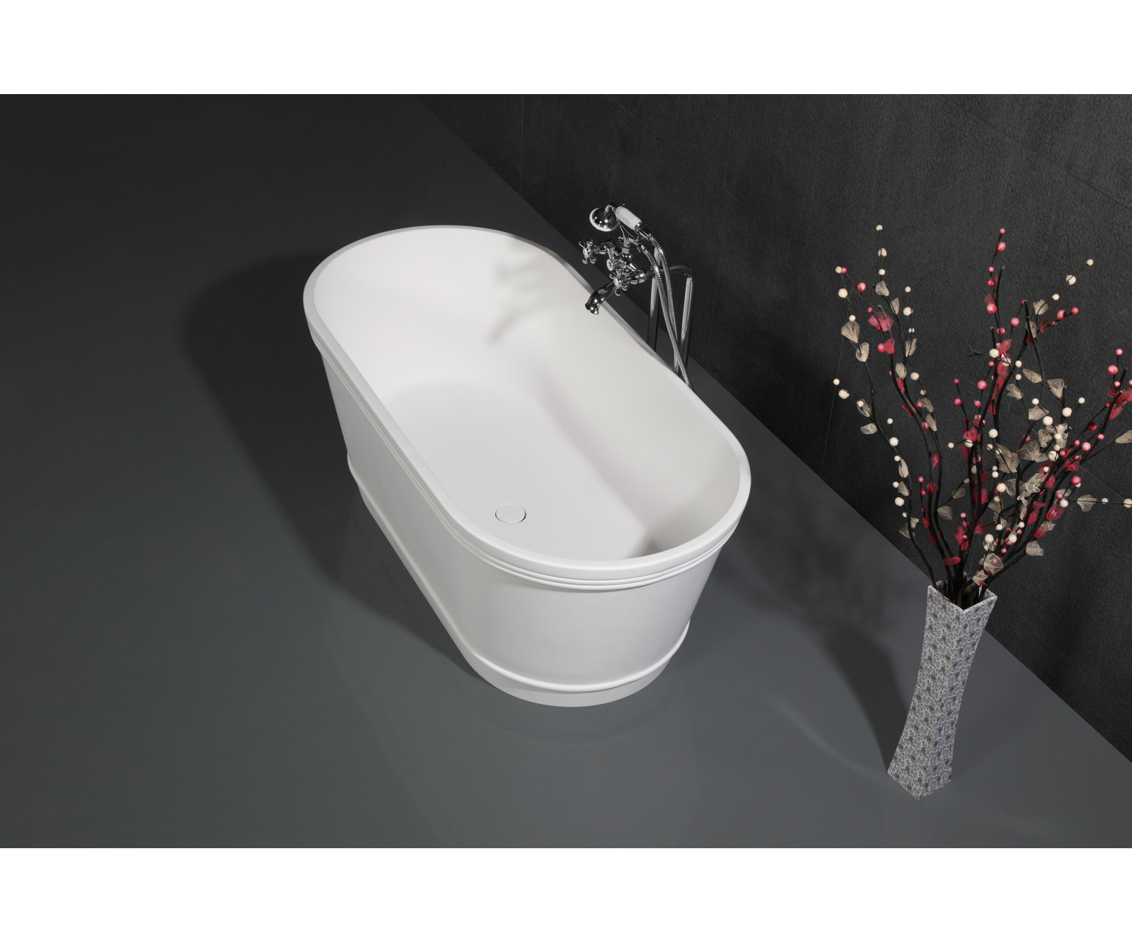 Kingston Freestanding Tub Faucet with Supply Line, Polished Chrome