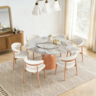 7 Piece Modern Dining Table Set For 6