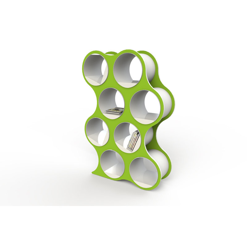 Bibliothèque géométrique BOLLA Pop, 8 tablettes, Vert écaille
