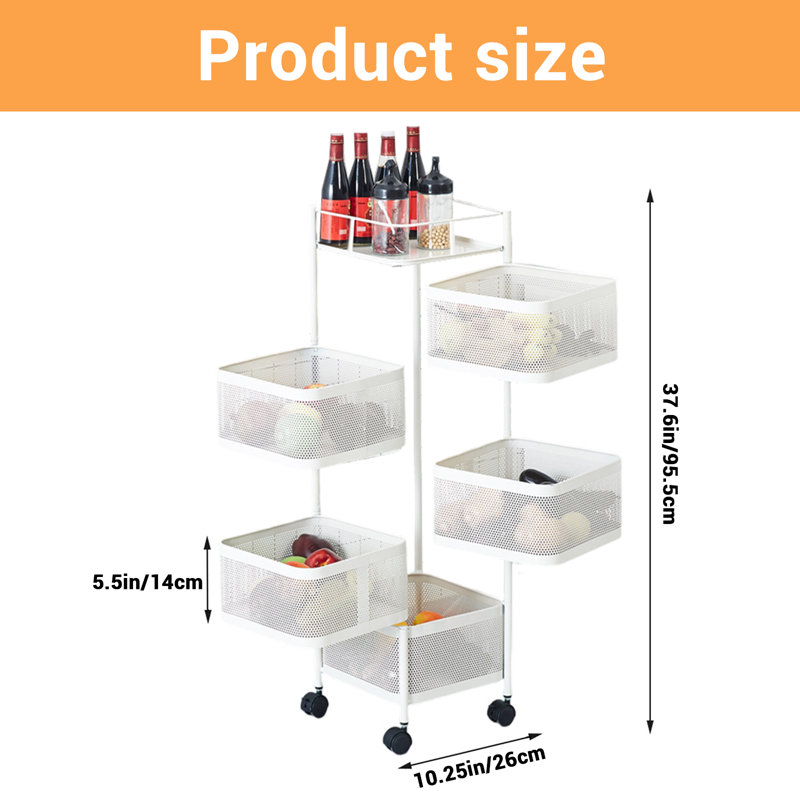 Metal Bar Cart, White