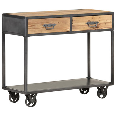 Williston Forge Console Table 35.4"X13.8"X29.1" Solid Reclaimed Wood