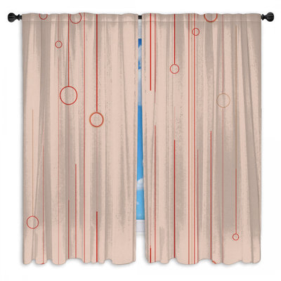 Lines Window Curtains  Abstract Sheer & Room Darkening - 2 Panels