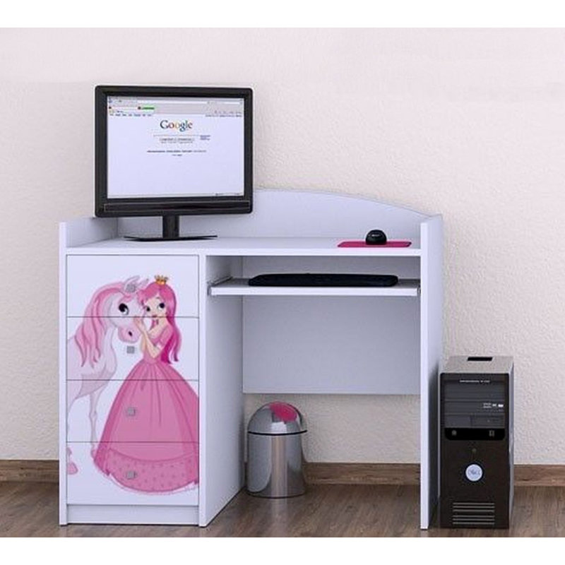 Lime 100cm Computer Desk, White