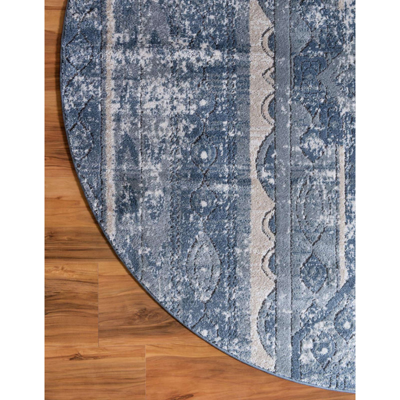 Dunmyer Ikat Indoor Rug, Round 7'