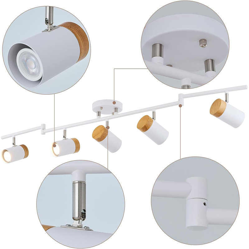 49.6'' 5 -Light Swing Arm Track Track Kit with Adjustable Head, 5-Light