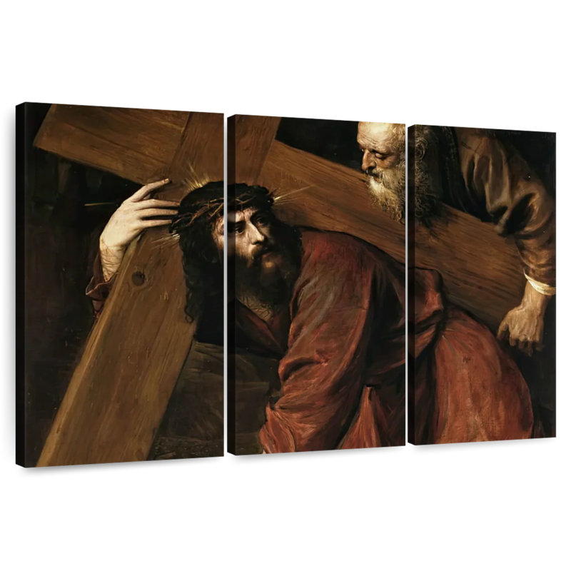 Leisha Christ portant la croix 1560, H 32 po x l 50 po