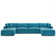 Commix Down Filled Overstuffed 6 Piece Sectional Sofa Set in Azure