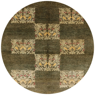 Tapis vert foncé / beige