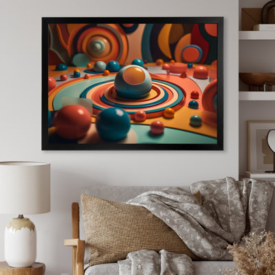 «Abstract Shere In Retrofuturistic Rose and Blue», reproduction de toile abstraite