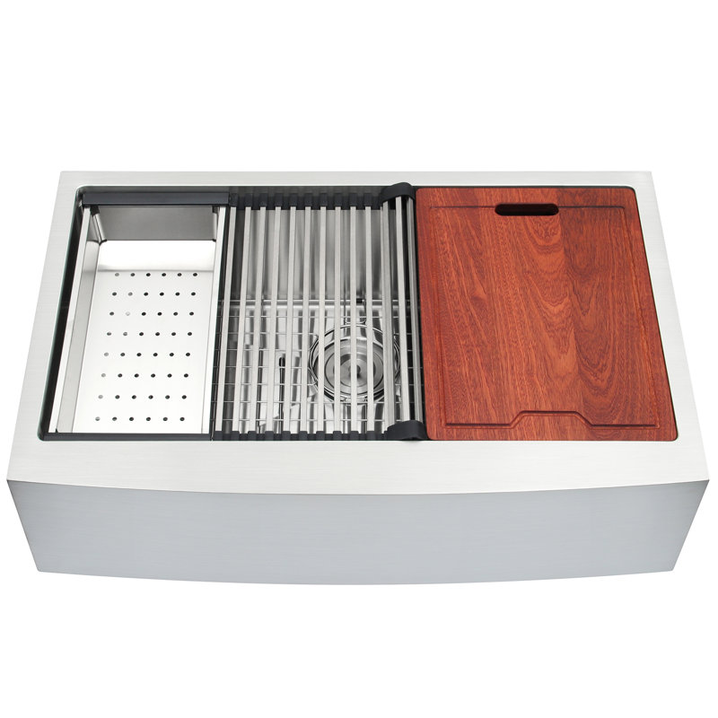 WHISTLER 21'' W Single Bowl Stainless Steel Farmhouse Kitchen Sink 0