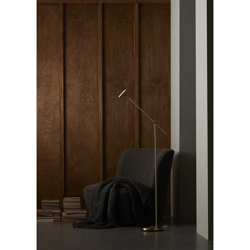 Cato 134cm Task Floor Lamp, Polished Brass