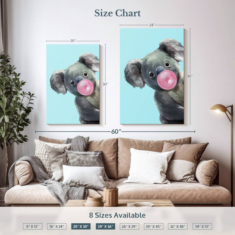 Ketti Koala Bubble Gum II, 36" H x 24" W