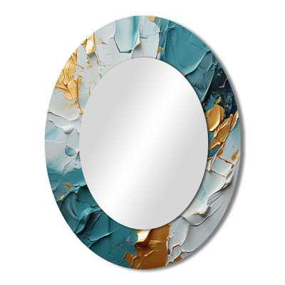 Morning Glory Sunlight Breaking Waves Abstract - Modern Oval Wall Mirror