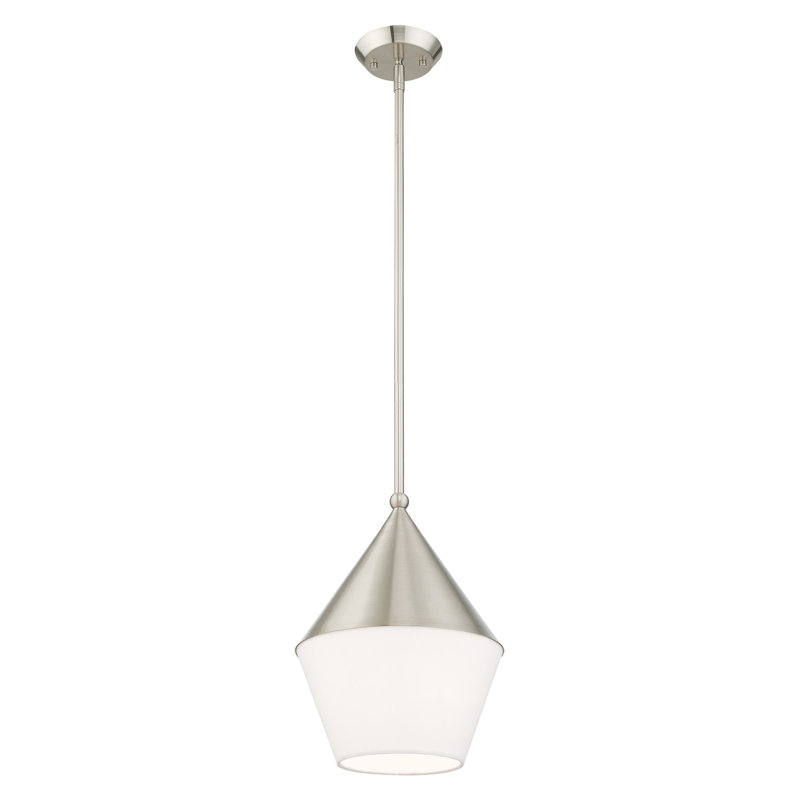 Harbourvale 1 - Light Pendant, Off-White, Brushed Nickel
