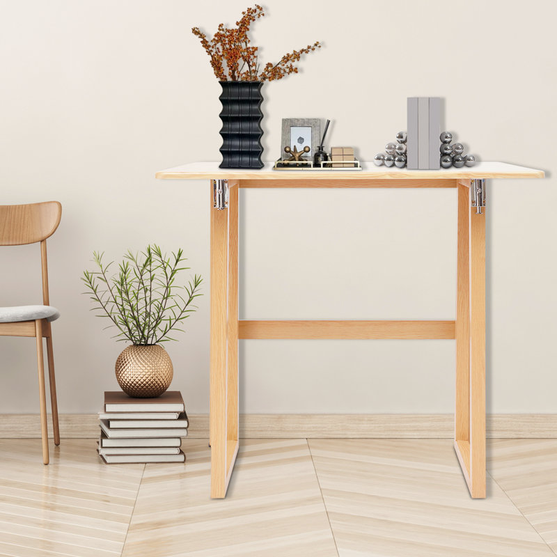 Table pliante en bois, Naturel, H 29,52 po x l 31,5 po x P 19,29 po