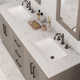Kamila 72" Carrara White Marble Countertop Bath Vanity in Gray Oak with Faucet and Mirror