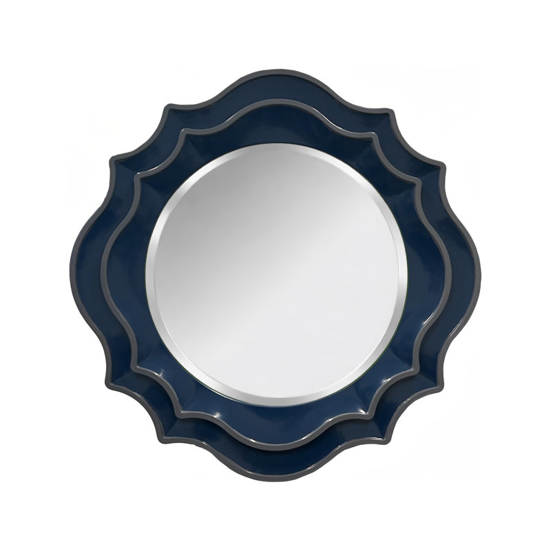 Miroir rond festonné Ethan - vert, Marine