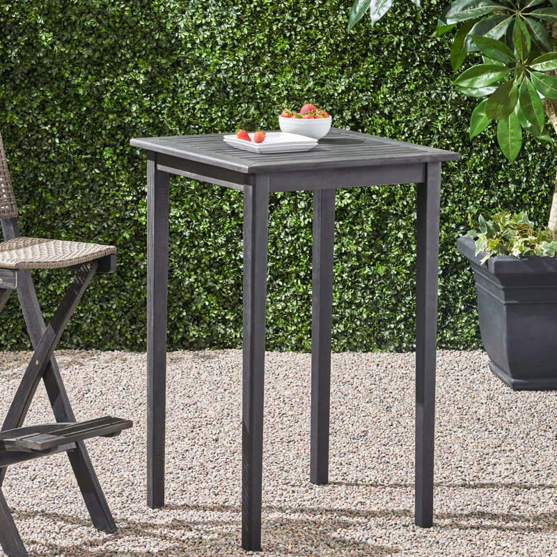 Table d'extérieur Minimalist en gris foncé - Base en bois pour le matériau