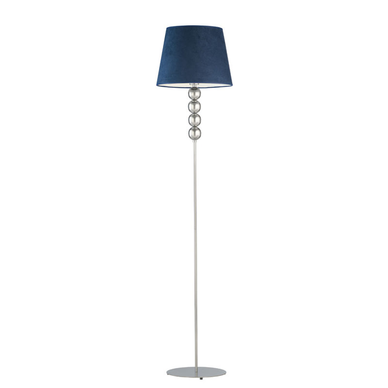 Sachso 174cm Traditional Floor Lamp, Navy, Silver