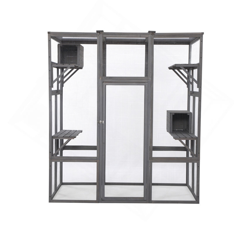 Très grande cage à chat - Gris