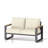 52" All-Weather Aluminum Patio Loveseat Sofa With Thick Beige Cushions
