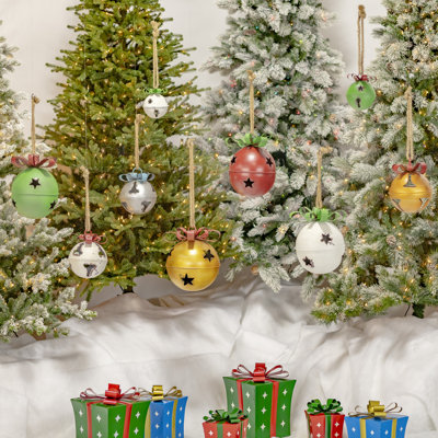 9 grandes clochettes de Noël colorées assorties 9 pièces