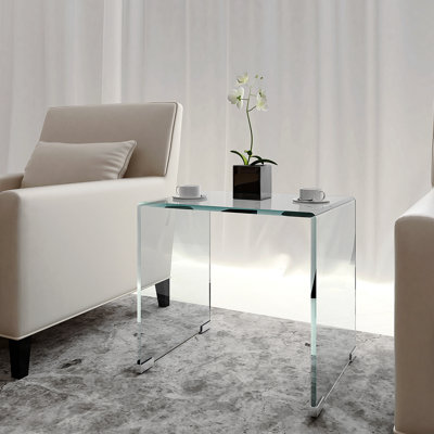 Table de bout transparente en verre trempé pour table d'appoint Whole