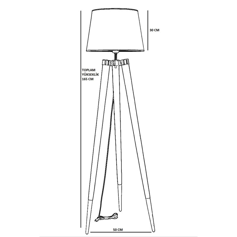 Lampe trépied 65 "Claytor, Beige