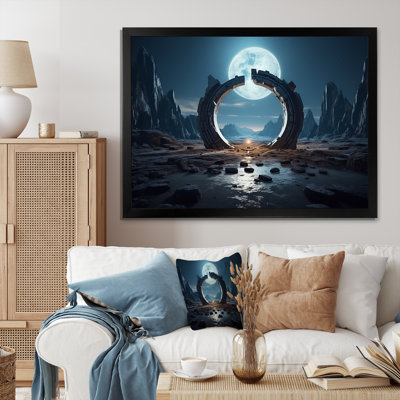 Portail surréaliste galaxie paysage V - surréalisme, art mural