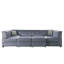 Pullin 34" Wide Velvet Modular - Wedge in Grey