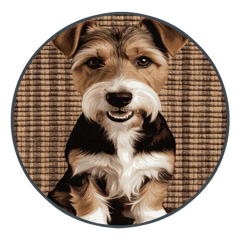  Tapis lavable pour chiens Russell Terrier, Rond 8 pi