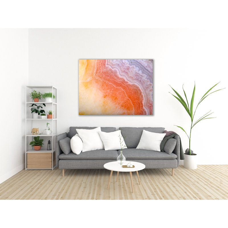 Décoration murale acrylique jaune et orange, H 20 po x l 16 po x P 1 po