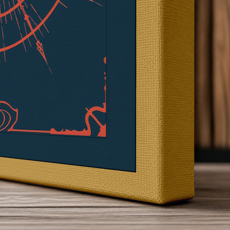 Mystical Eye Art Deco - Wrapped Canvas, 18x12 - 45.7 x 30.5 cm, Ochre Border