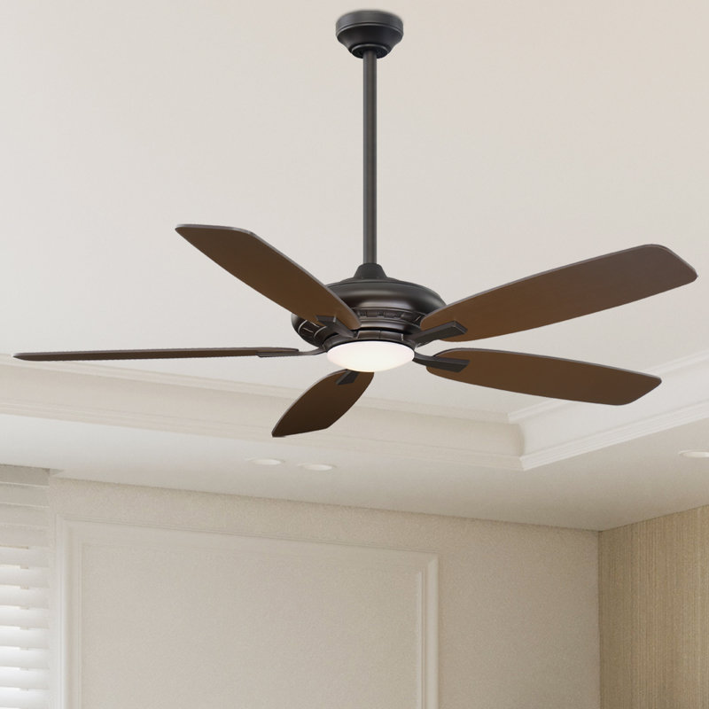 52-Inch Oil Rubbed Bronze LED Ceiling Fan with Remote and Light