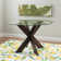 Alejoa 48" Glass Top Solid Wood Base Dining Table