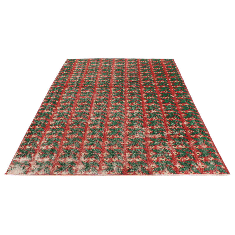 Tapis turc rouge et vert 6 x 9 Anatolian