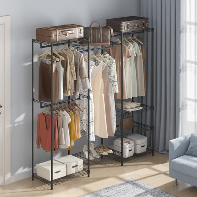 Makayley 68.5'' Metal Industrial Pipe Clothing Rack