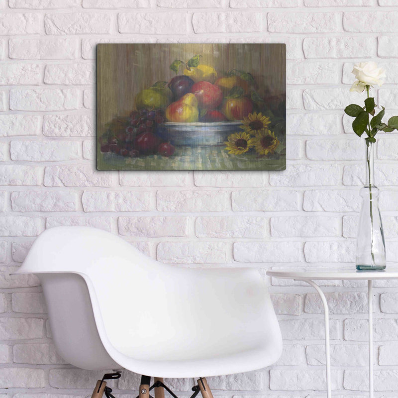 Art mural en métal «Fruit Basket» par Carol Rowan, Luxe, H 16 po x l 24 po