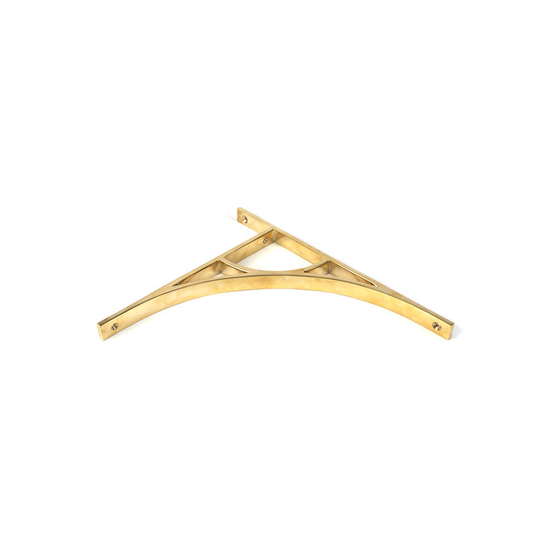 Tyne Shelf Bracket, Polished Brass, 31.4cm H x 9.8cm W x 2cm D