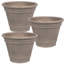 Pot de fleurs rond en polyrésine pour l'extérieur 20 po x 20 po x 14,75 po Pepinn - Beige - ensemble de 3-1160840472-1160840454